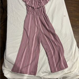 Girls’ Eyeshadow Mauve Striped Jumpsuit